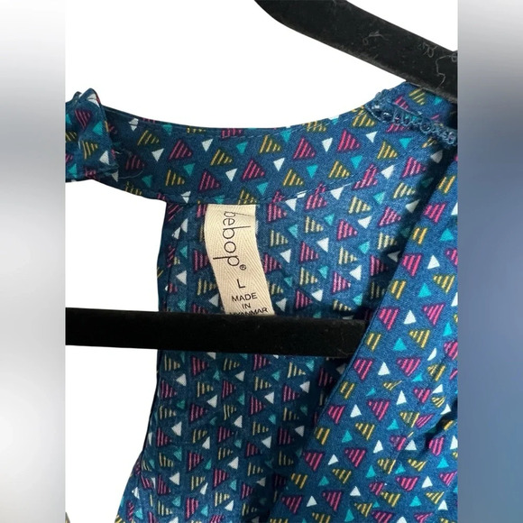 Bebop Romper Faux Wrap Large Keyhole Snap Open in Back Large - Picture 4 of 6